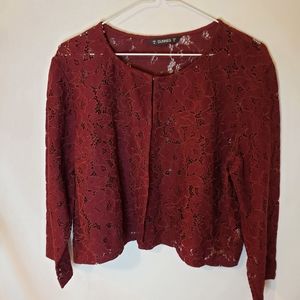 Dinner XL eyelet lace jacket color Ox Blood